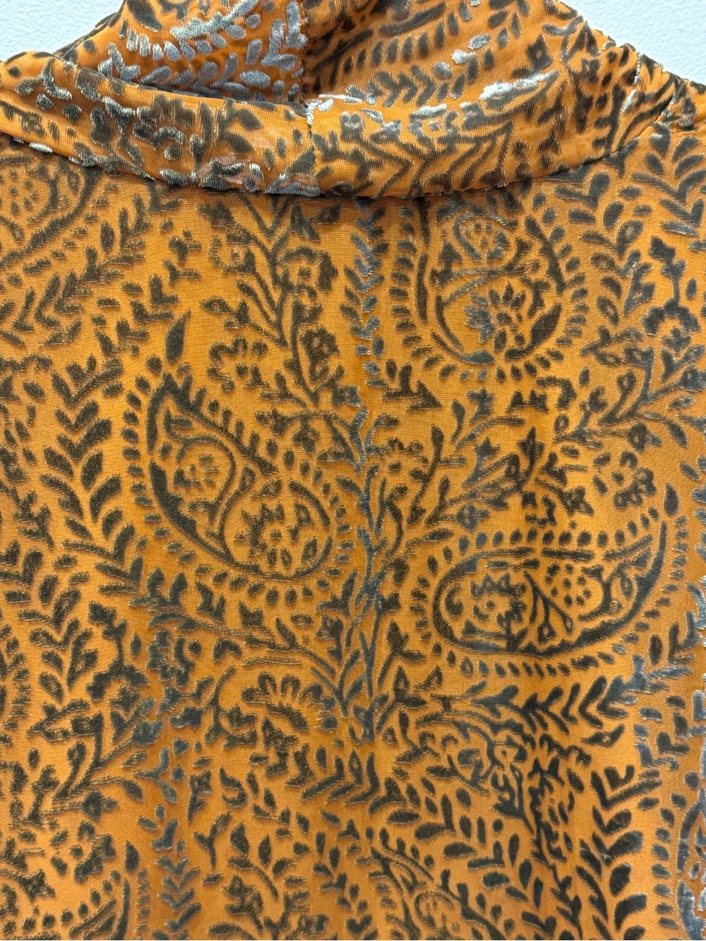 BB Dakota Rust Velvet Paisley Kimono Coat - Picture 4 of 4